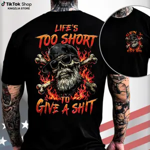 [Kingzlia] Gen X Custom Shirt, Life's Too Short To Give A Sh*t, Generation X Custom Year Badass Generation T-shirt, Gen X Custom Shirt - 100% Cotton Top Unisex Comfort Womenswear, Custom Year Of Birth Shirt Printed Tshirt
