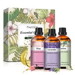 Mixed Flower Series Essential Oil (3counts/set), 30ml Classic Lavender Jasmine Rose Home Fragrance Oil for Home Decor, Room Fragrance, Aromatherapy Essential Oil for Stress Relief, Aromatherapy Scented Oils