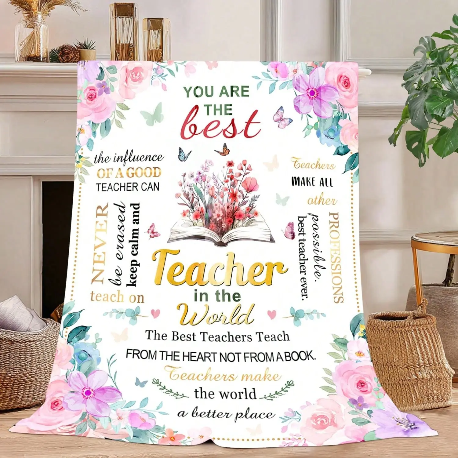 Soft Cozy Body-Warming Throw Blanket - Women's Teacher Appreciation Gift for Christmas, End of Year (Pink), Soft Cozy Blanket