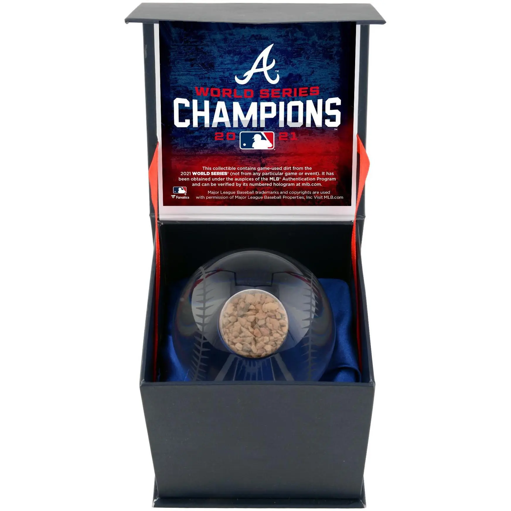 Atlanta Braves 2021 MLB World Series Champions Crystal Baseball with Game-Used Dirt - Fanatics Authentic Certified