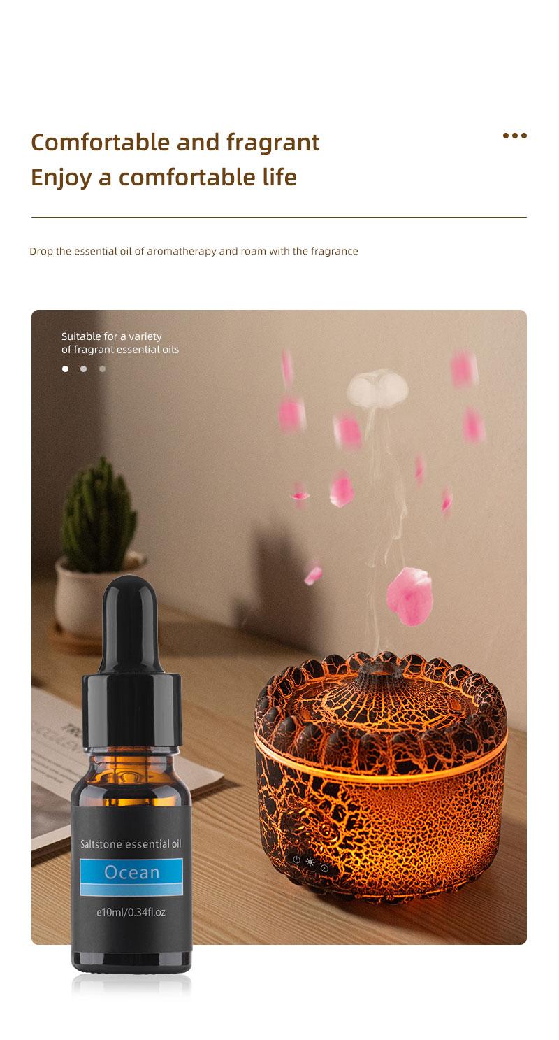 New volcano aromatherapy machine desktop essential oil diffuser double spray flame humidifier home night light ornament wireless remote control hu