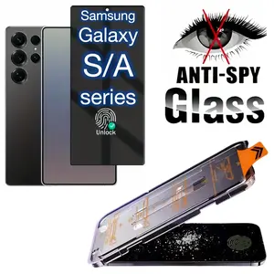 Privacy Screen Protector for Samsung Galaxy S25 S24  S23 Ultra 5g A15 A16 A35 A36 A52 A53 A54 A55 A56 Z Fold 3/4/5/6/7 , 9h Hardness Anti-Scratch, Anti-Spy Tempered Glass, Support Fingerprint Unlock, Case Friendly, Smartphone