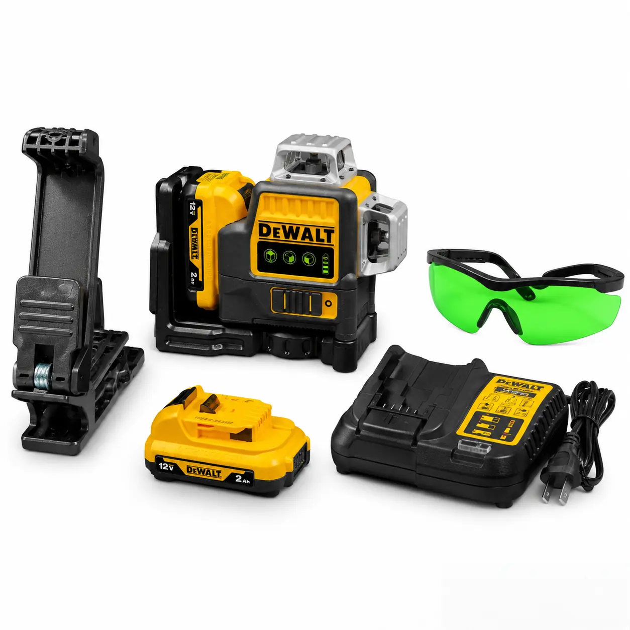 DEWALT 12V 089  Green 3D Laser Level All-In-One Pack, Auto Self-Level Measuring Tool For Professional Contractors & DIY Renovators