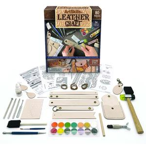 ArtSkills Leather Craft Kit - DIY Leatherworking Set with Stamping and Carving Tools, Pre-Cut Leather for 8 Projects, Perfect for Beginners & Experts