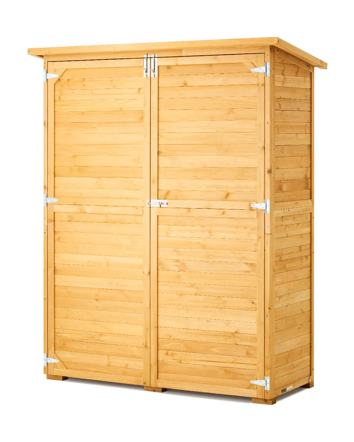 【summerfinds】VEVOR Outdoor Storage Shed, Large Wooden Outside Storage Cabinet with Waterproof Roof and Metal Frame, Double Lockable Doors Garden Tool Shed Storage House Cabinet with Shelves & Floor, 55"x67.5"