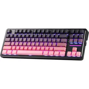 Redragon K728 PRO 80% Wireless Gasket Gaming Keyboard, 3-Mode 87 Keys TKL Mechanical Keyboard w/South-Facing LED & Hot-Swap Socket, 5-Layer Noise Dampening, Custom Linear Switch, PBT Gradient Keycaps