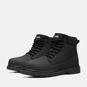 Men's Winter Waterproof Work Boots Genuine Leather Warm Lightweight Slip-Resistant Anti-Slip Durable Sole Comfortable Fit 【LARNMERN】