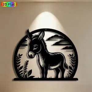 1pc Donkey Metal Wall Art,Charming Donkey Statue Mural,Ideal Gift for New Year,Easter,Rust-Resistant Metal Wall Decor Wall Sculptures,Perfect for Outdoor Garden Fence & Indoor Living Room Wall Animal Decor Enthusiasts