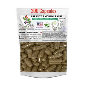 Wrm. & Para. Cleanse Clarify Blend - Black Walnut Hulls - Wormwood - Pau D'Arco Bark - Clove -  500mg - 200 Veggie Caps
