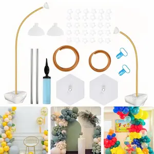 Balloon Arch Kit 7.22FT & 4.92FT,Free Bending Half Balloon Arch Stand with Base,Floor Gold Balloon Arch Frame Backdrop for Wedding Birthday Party Baby Shower Yard Lawn Home Christmas Decorations