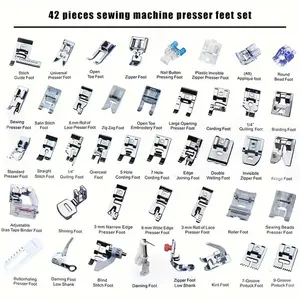 Pack of 42 Sewing Machine Presser Feet Set for Brother, Babylock, Singer, Janome, Elna, Toyota, New Home, Simplicity, Necchi, Kenmore, and Most of Low Shank Sewing Machines