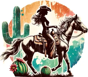 DTF Transfer – DU Cowgirl Horse Multi Sizes