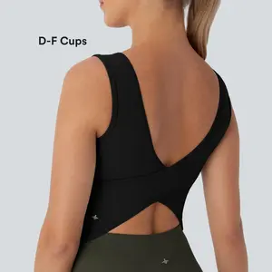 Halara U Neck Backless Crossover Dance Tank Top-D/DD/DDD/F Cups