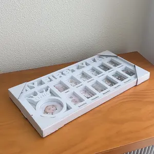 Crown Myfirstyear Growth Record Photo Frame, Baby Milestone Keepsake, Memory Display Holder, Perfect Gift for New Parents