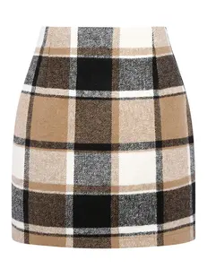 IDEALSANXUN Womens High Waist Plaid Skirt Bodycon Wool Mini Skirts Dresses for Women Holiday Dresses for Women Faldas Para Mujer Skirts for Women Trendy Tweed Skirt Short Tartan Woolen Skirt Cute Outfits Party Business Casual Outfits Winter Flannel