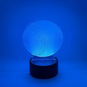 Baseball engraved custom LED light with remote