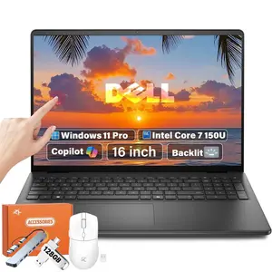 Dell 16 Laptop DC16250 Touchscreen Computer, 16:10 FHD+Touch 300Nits, Intel 10-Core 7 150U(Up to 5.4 GHz), Backlit Keyboard, Copilot AI, HD-RGB Camera, Windows 11 for Business & Study, 16GB DDR5, 1TB SSD