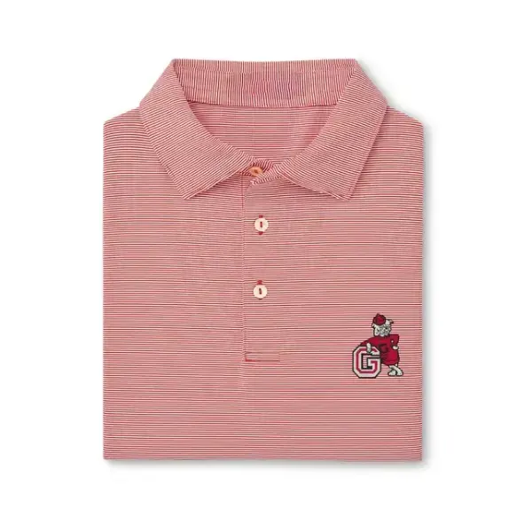 Vintage Dawg Jubilee Stripe Performance Polo Shirt, Breathable Men’s Golf Polo, Casual Athletic Top for Game Day & Everyday Sportswear