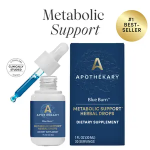 Apothékary Blue Burn - Metabolic Support Liquid Herbal Drops* | Antioxidant Rich, Alcohol-Free, Clinically-Tested, Certified Gluten-Free, PETA Certified Vegan & Cruelty-Free, Third Party Tested, Plant-Based, Made in the USA