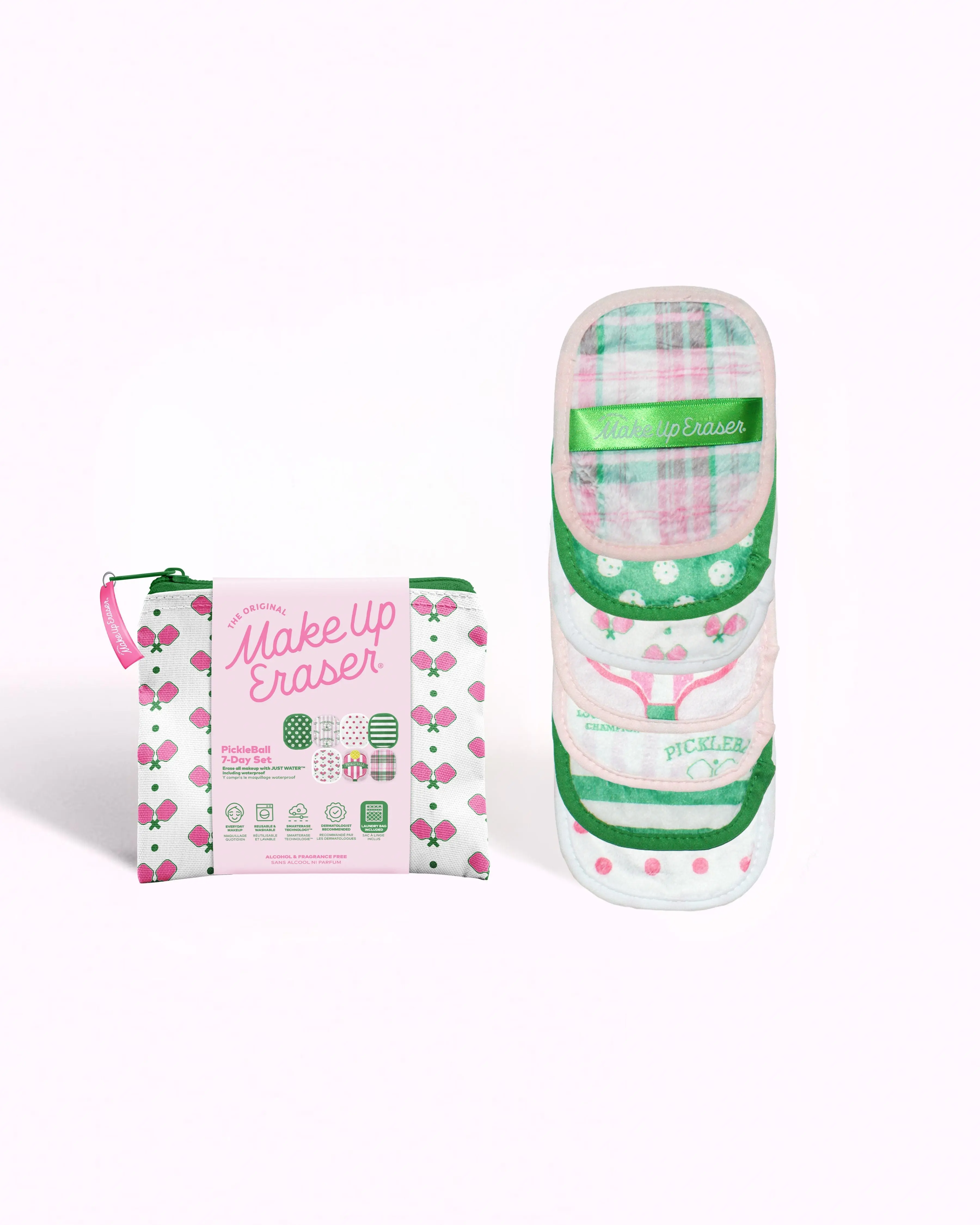 MakeUp Eraser Pickleball 7-Day Set - Erase Makeup with JUST WATER, Reusable & Machine Washable Makeup Remover