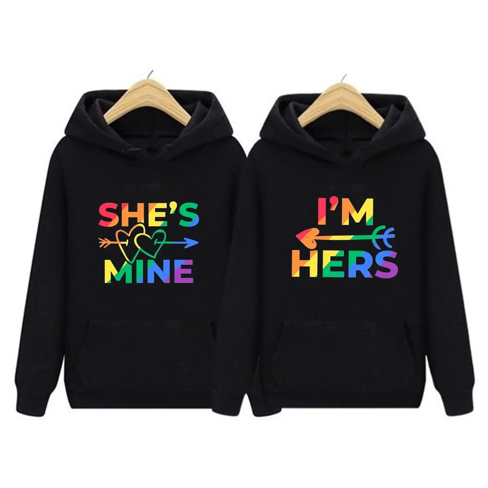 I'm Hers Shirt, She'S Mine Shirt, LGBTQ Matching Couple Hoodie, Pride Month Shirt, Lesbian Hoodie Couples Matching Outfits Bestie Best Friend for Women Unisex, Perfect Gift Anniversary Clothes