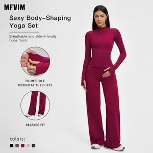 MFVIM Women’s Sports Wear/Fitness Apparel – Fuzzy Yoga Set, Form-Fitting Athletic Set with Crossback Design, Outdoor Running Fitness Set