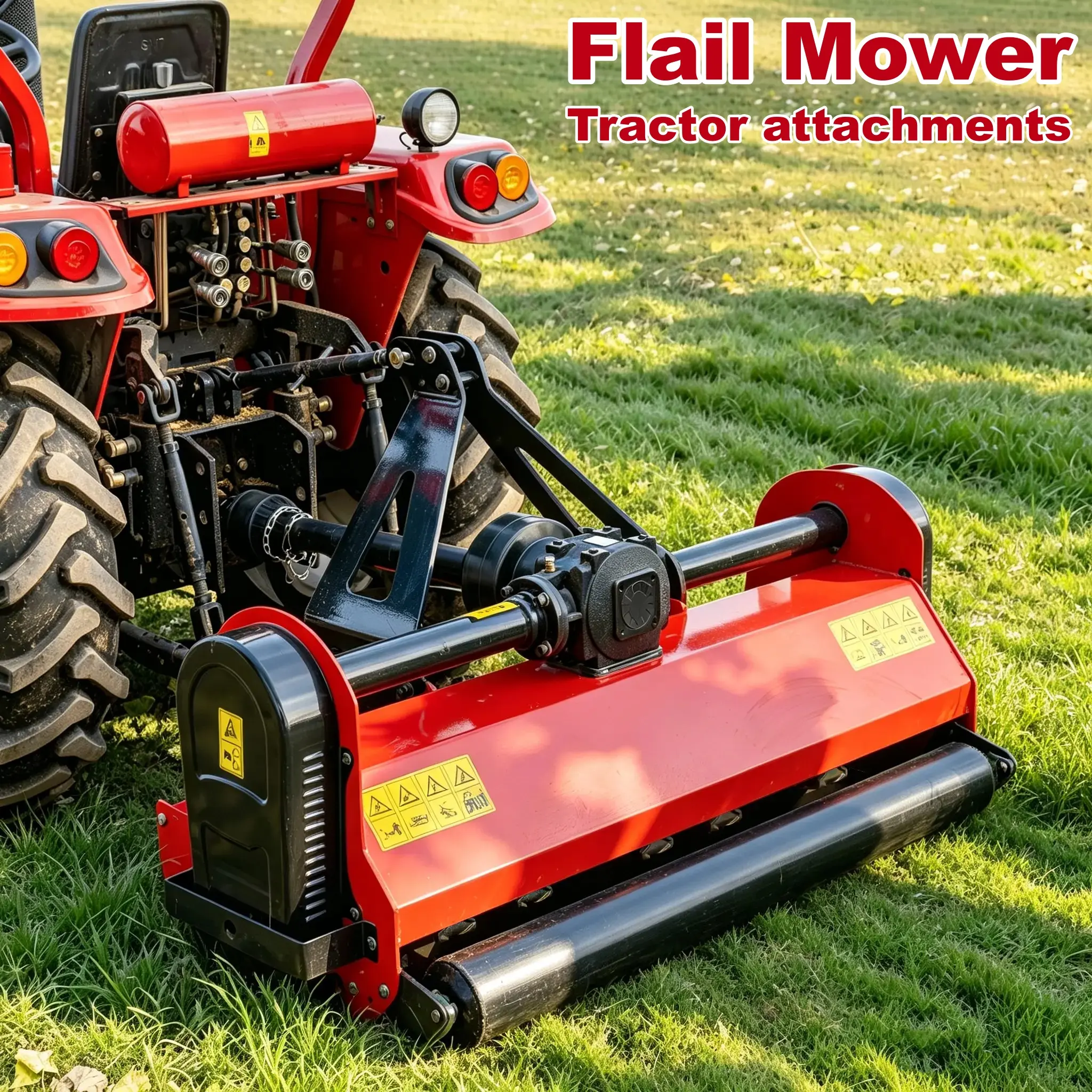 53" Center-Mount Mulching Mower Deck - 1350mm Mulch Cutting Width, Fits 30-80 HP Cat I/II Tractors, Quick-Hitch Compatible, Efficient Weed Control for Farms, Lawns, None, Orchards, Fits 30-80 Hp Tractors