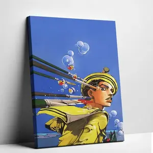 JOJO Anime Poster, JoJo's Bizarre Adventure Print, Classic Anime Wall Art Prints, Vibrant 2D Flat Character Artwork, Japanese Manga Adventure Room Decor, Living Room Cafe Dorm Decoration, Holiday Gift for Anime Fans