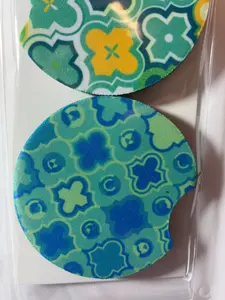 Blue flower car coasters