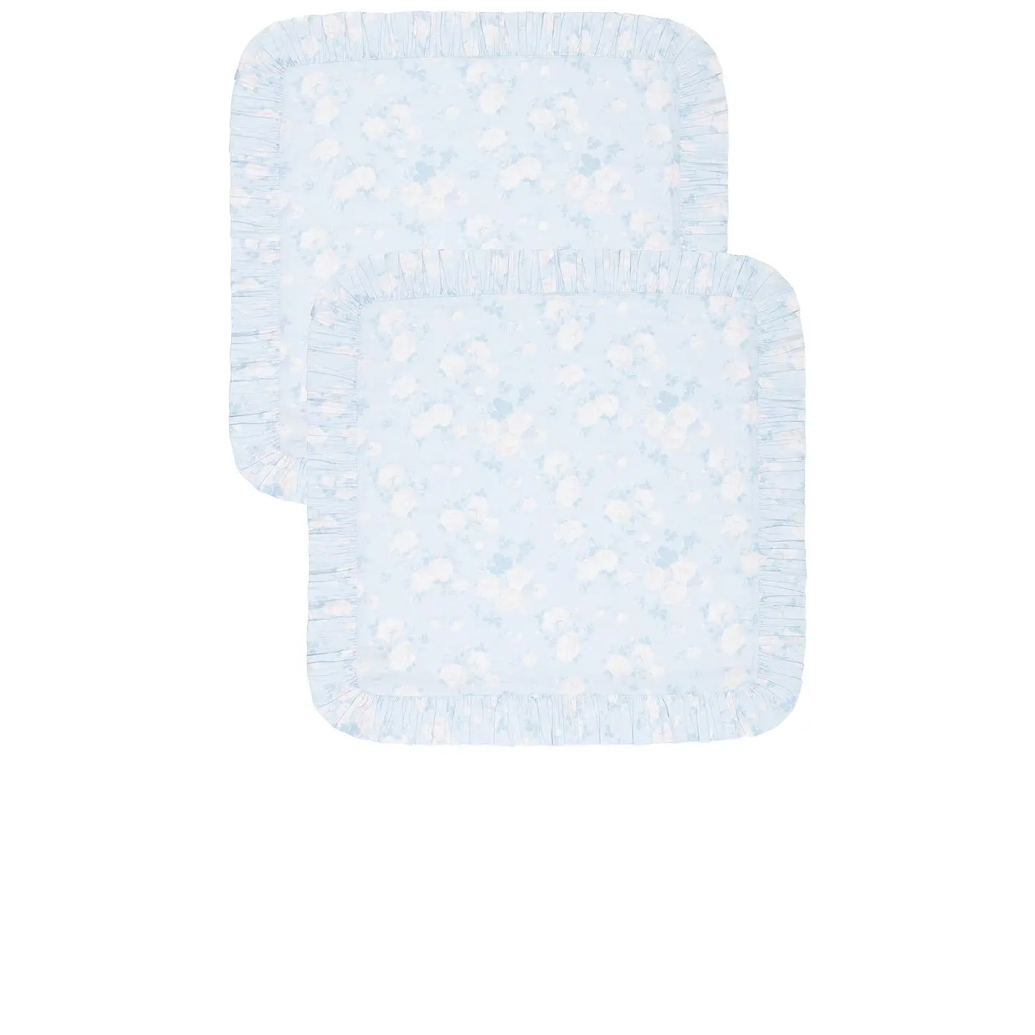 LoveShackFancy Ruffled Euro Pillow in Whisper Blue