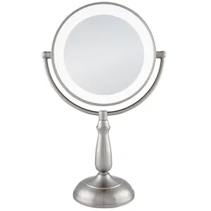 Lighted Makeup Mirror with Magnification & Touch Base
