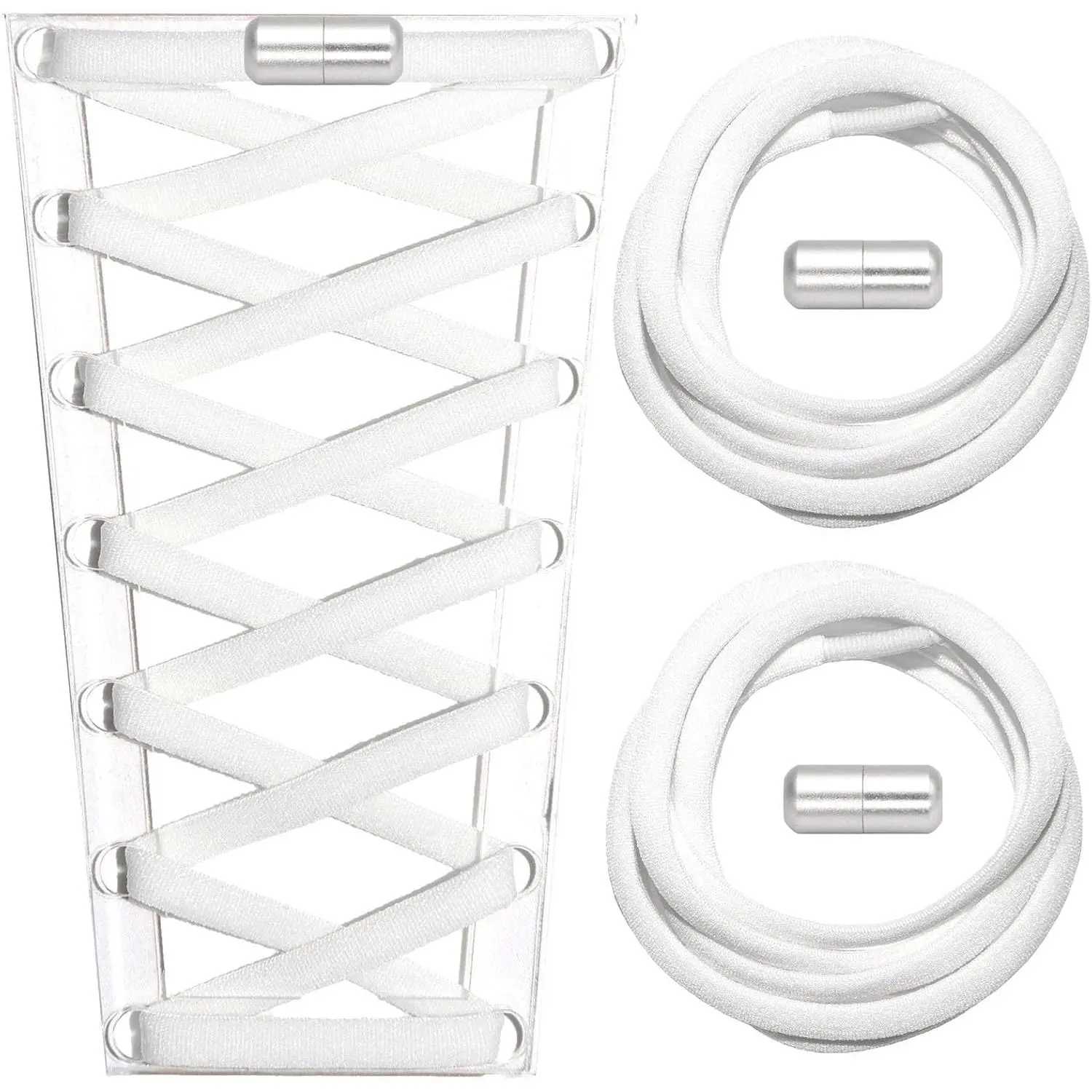 Colorful Elastic Shoe Laces Semicircle No Tie Shoelaces for  and Adult Sneakers Shoelace