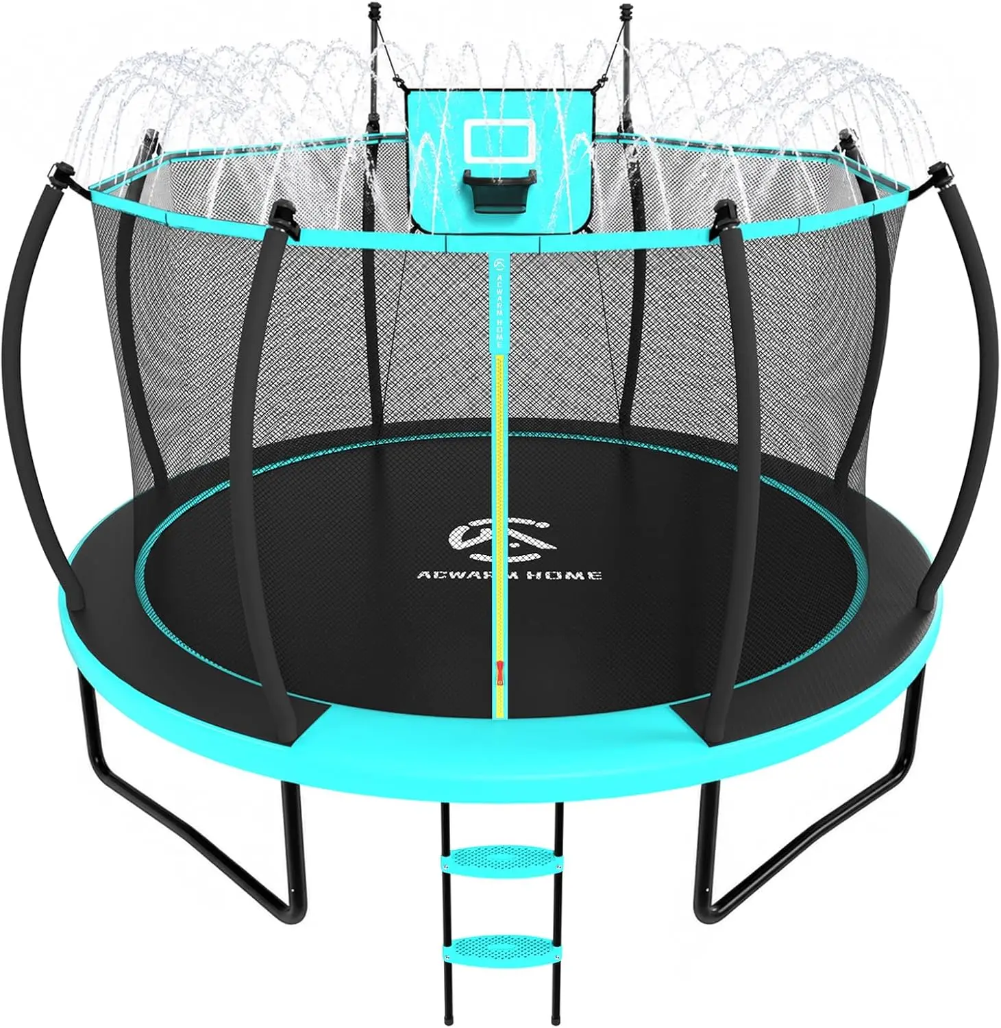 ACWARMHOME Trampoline Outdoor 10FT with Enclosure, Anti-Rust Coated Frame, Backyard Large Recreational Trampolines with Net for Kids & Adults, ASTM Approved