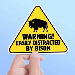 Easily Distracted by Bison Sticker - Funny Buffalo Gift