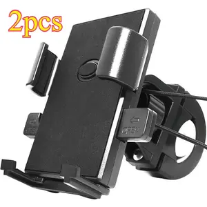 2pcs Bike Phone Holder Mount, Motorcycle Handlebar Smartphone Stand, Quick Lock Design, Durable & Secure Fit for Bicycles & Motorcycles