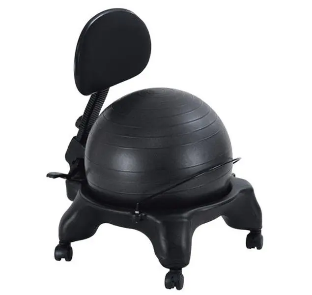 AGM Adjustable Rolling Balance Training Chair - Black, Forward-Backward Adjustable Backrest, Body Weight Support, Lockable Easy-Roll Casters, 21W x 22D in, Seat Lock, Swivel, Fitness Yoga Chair, Pilates Trainer, Home Pilates Equipment, Unisex