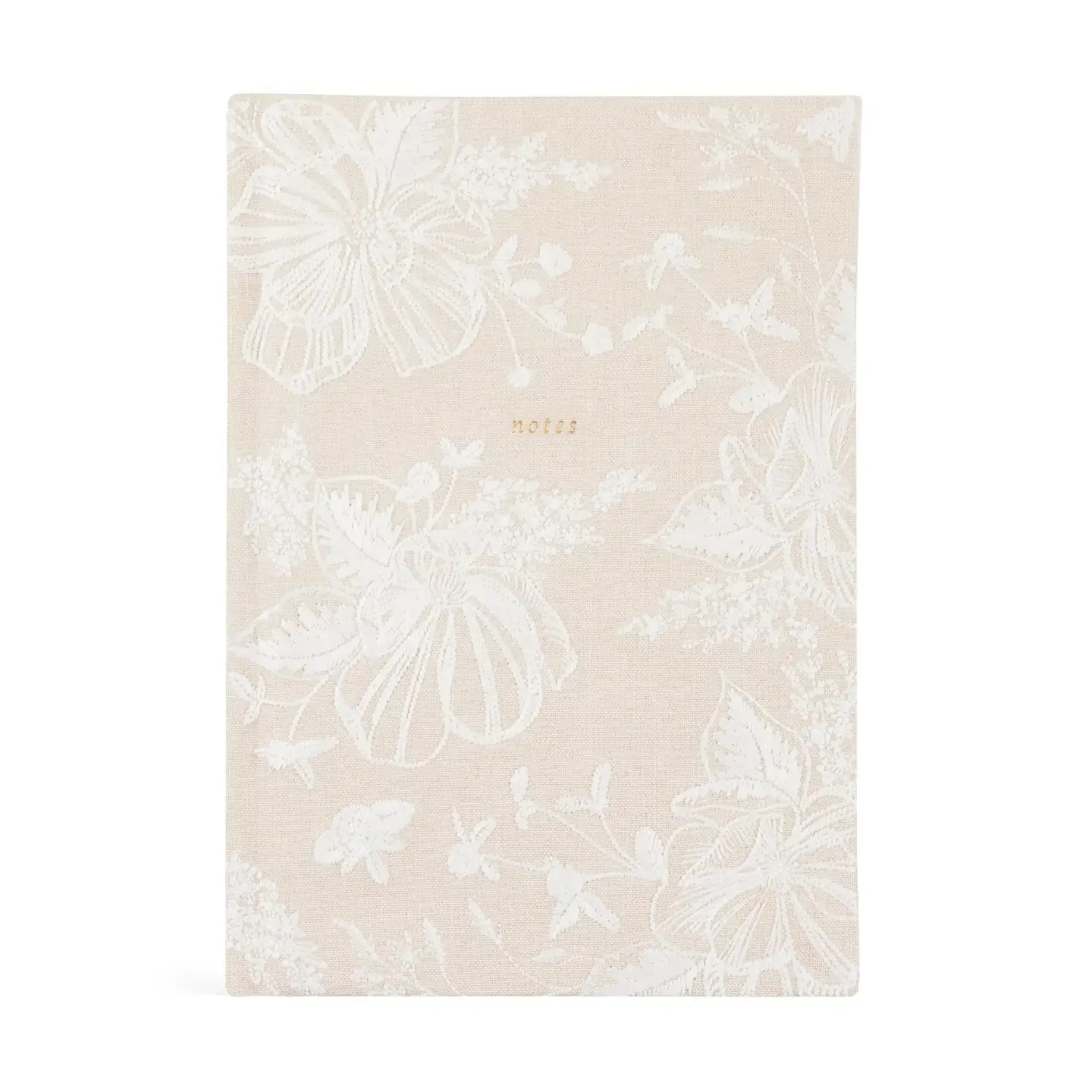 Hardcover Casablanca Theme Gift Journal - Floral Design, Embroidered Cloth Cover, Creamy Lined Paper, Foil Edition, Gold Foil, Book Shaped, Preorder Office Stationery Notebook, Floral Design Notebooks, Foil Edition Notebooks