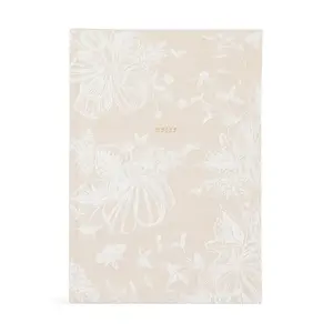 Hardcover Casablanca Theme Gift Journal - Floral Design, Embroidered Cloth Cover, Creamy Lined Paper, Foil Edition, Gold Foil, Book Shaped, Preorder Office Stationery Notebook, Floral Design Notebooks, Foil Edition Notebooks