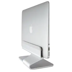 212 MAIN mTower Vertical Laptop Stand - Silver Aluminum Single-Piece, Cooling, Floating Office Commercial Furniture
