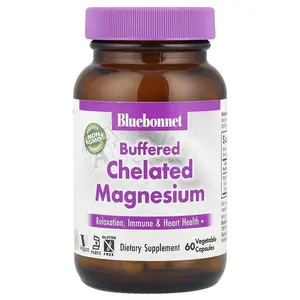 Bluebonnet Nutrition Buffered Chelated Magnesium, 60 Vegetable Capsules (200 mg per Capsule)