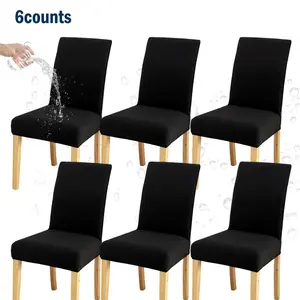 Solid Color Chair Cover, 6 Counts Waterproof Chair Covers, Chair Protector for Home Kitchen Dining Room, Chair Covers Set