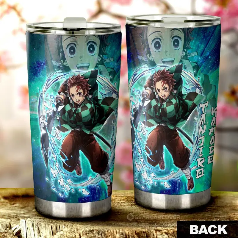 [SALE UP TO 39%] Tanjiro Kamado Demon Slayer Anime 20oz Tumbler, Kimetsu No Yaiba Infinity Castle Movie Stainless Steel Cup, Double Wall Hot Cold Travel Mug, Japanese Manga Gift for Otaku Fans, Unisex Anime Drinkware for Collectors