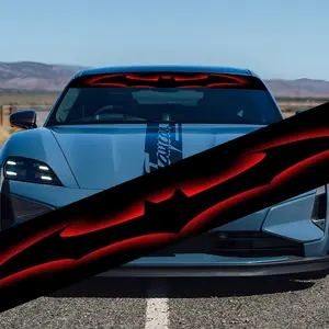 A black and red cool car windshield sticker, personalized design, self-adhesive car, SUV, plastic/metal surface, for vehicle waterproofing Decal For Cars