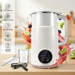 Soy Milk Maker, Multi-Function Blender with Heating, 800mL/600mL Capacity, Stainless Steel Blade, Quiet Automatic Soybean Milk Machine with Timer & Self-Cleaning#fathersdaygift