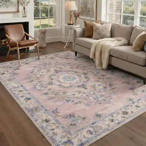 【Deals For You Days】GENIMO Area Rug – Pet Friendly, Non-Slip, Soft, Machine Washable Floor Rug, Home Carpet Ideal for Living Room, Bedroom, Kitchen, Hallway, Stylish Interior Decor ,ARP1971-PETAL