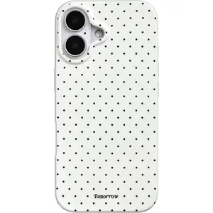 inewateri Compatible for iPhone 17 Case with Cute Fashion Polka Dot Aesthetics Design Simple Cases for Soft TPU Slim Protection Cover-White