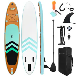 【SummerVibes】JC-ATHLETICS Multi-Purpose Inflatable Stand Up Paddle Board, 6in Thick PVC Shell ISUP Package with Premium Accessories, Backpack, Non-Slip Deck, Fins, Adjustable Paddle for Sport, Lake Still Water