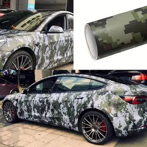 Camouflage Pattern Car Sticker, Waterproof & Sunscreen Car Wrapping Paper Roll, Creative Style Decoration Vinyl Car Wrap Film Sheet