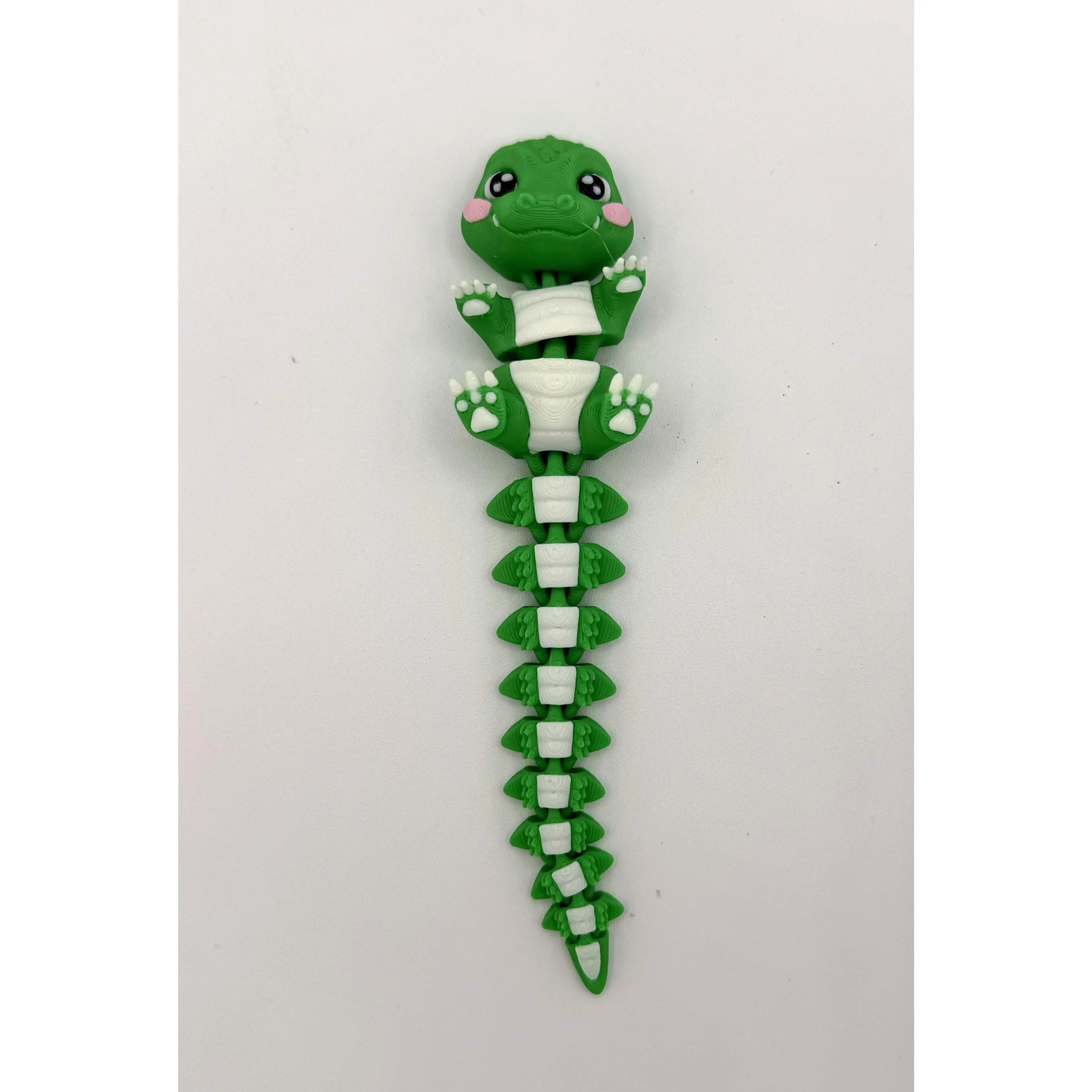 Fluffy Tail Cute Flexi Baby Crocodile - Articulated Toy, Keychain
