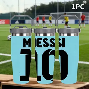 1pc 30oz stainless steel large capacity car water bottle, Messi-style insulated cup, is a must-have for Messi fans. specially designed for football enthusiasts. There are various patterns to choose from, fan gift, Outdoor camping Coffee Cups & Mugs